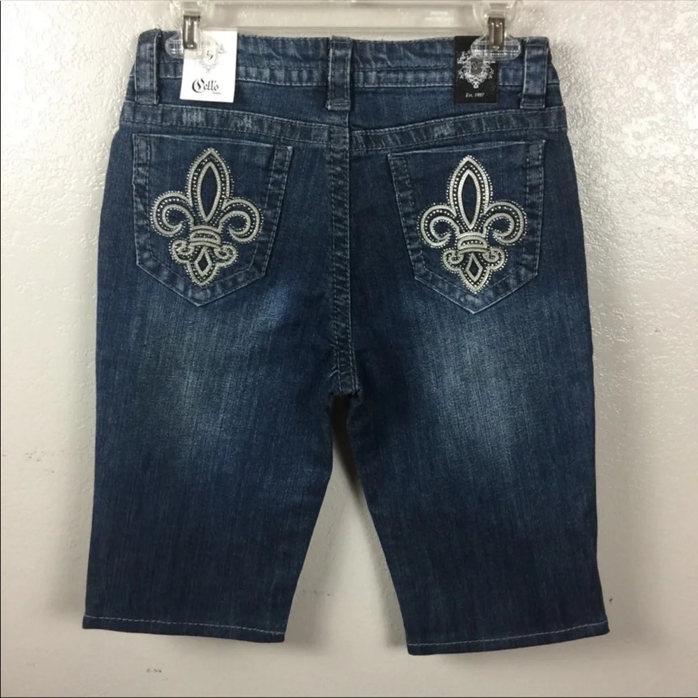 New Cello Denim Fleur de Lis Street Jean Shorts NWT Size 9JR